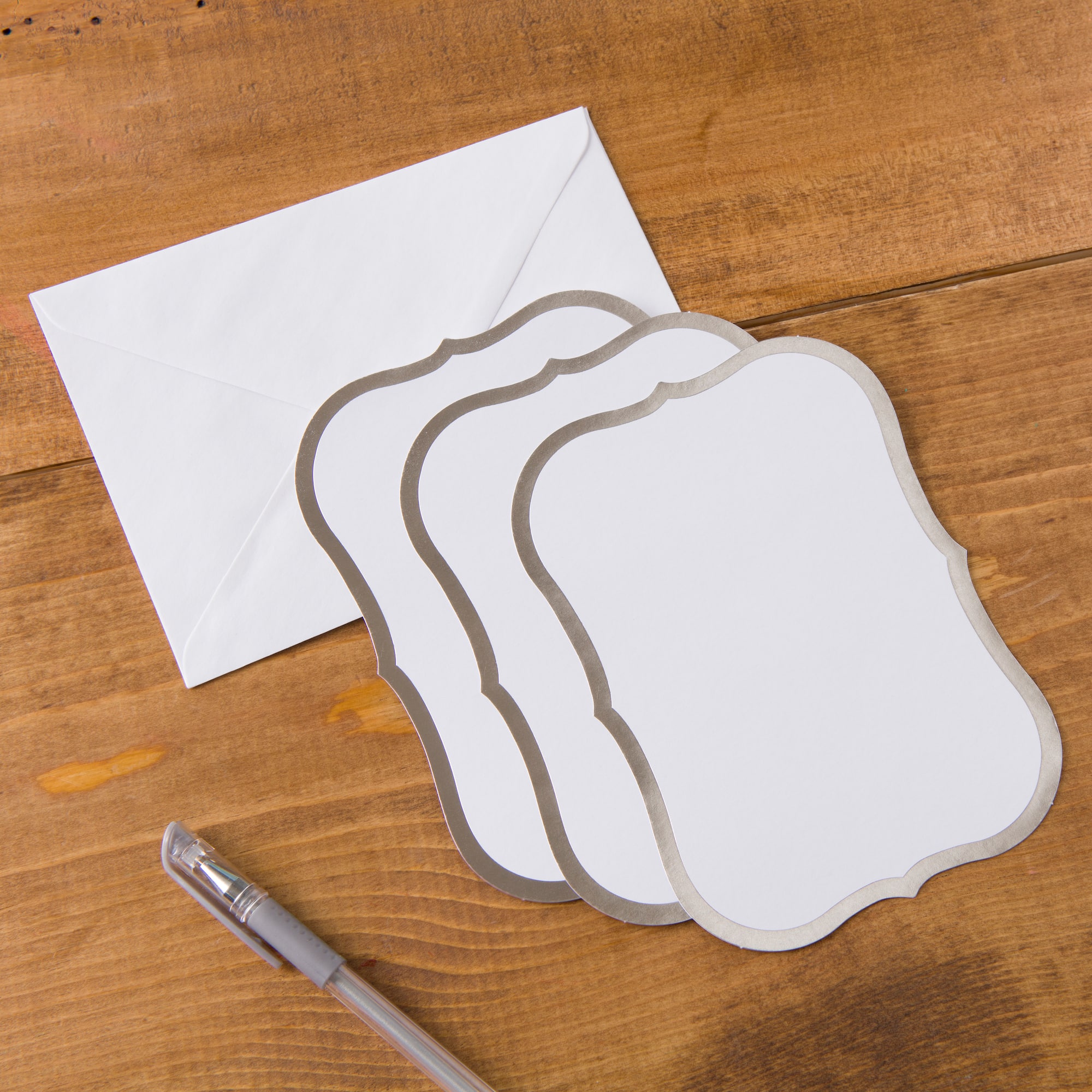 Silver Foil Flat Cards & Envelopes by Recollections™, 5" x 7"